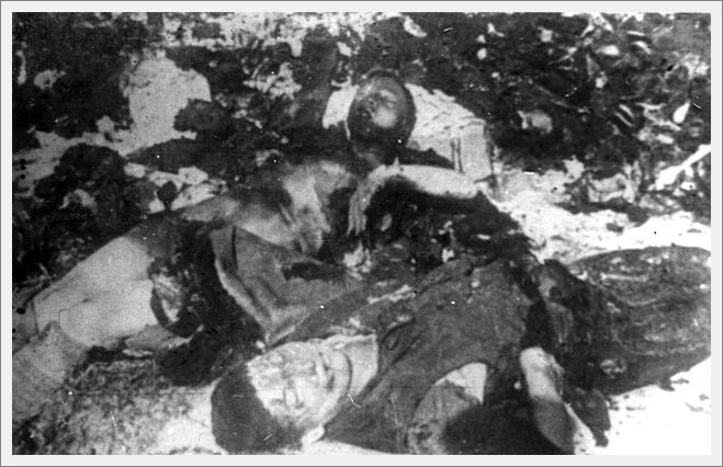 Klooga, Estonia, Corpses that were prepared for burning by Commando 1005 1944